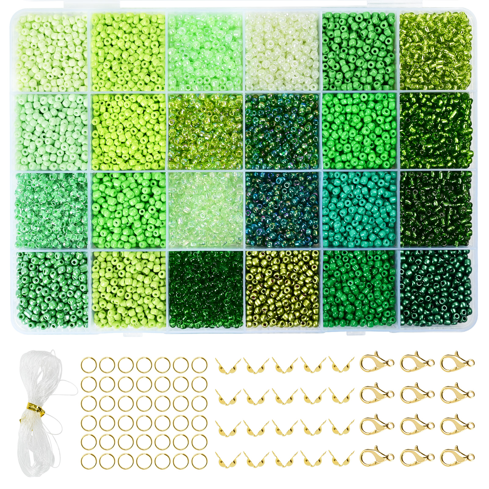 3mm green seed beads for jewelry making