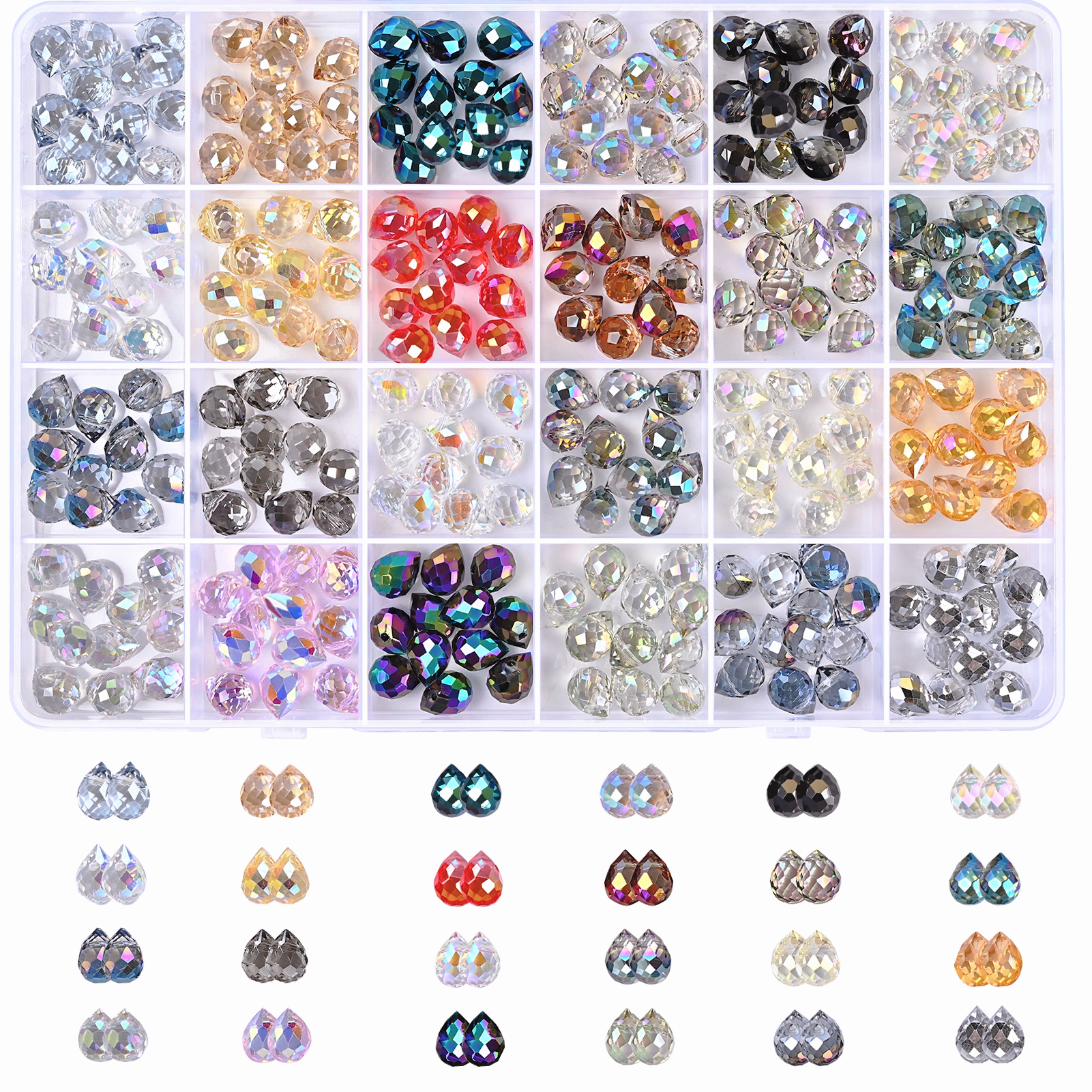 240pcs Teardrop Shape Jewelry Beads Glass Beads for jewelry making